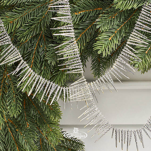 Бусы на елку Vintage Fringe - Silver 270 см, пластиковые Winter Deco