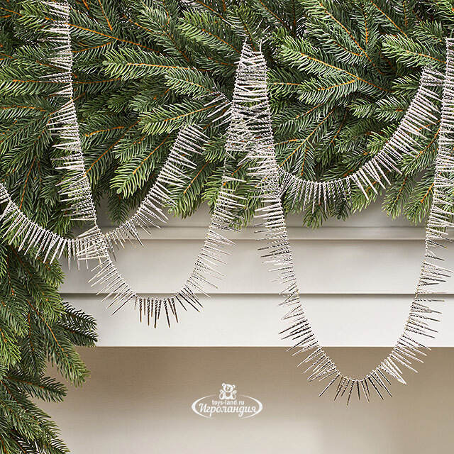 Бусы на елку Vintage Fringe - Silver 270 см, пластиковые Winter Deco