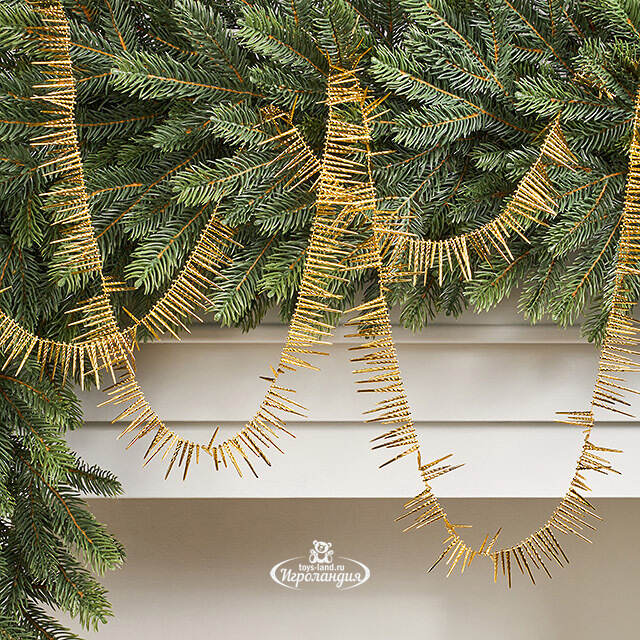 Бусы на елку Vintage Fringe - Gold 270 см, пластиковые Winter Deco