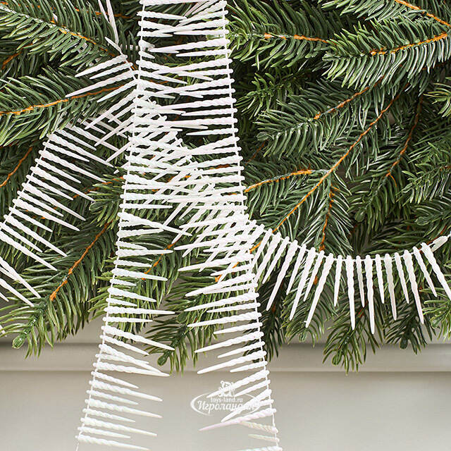 Бусы на елку Vintage Fringe - White 270 см, пластиковые Winter Deco