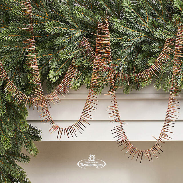 Бусы на елку Vintage Fringe - Braun 270 см, пластиковые Winter Deco