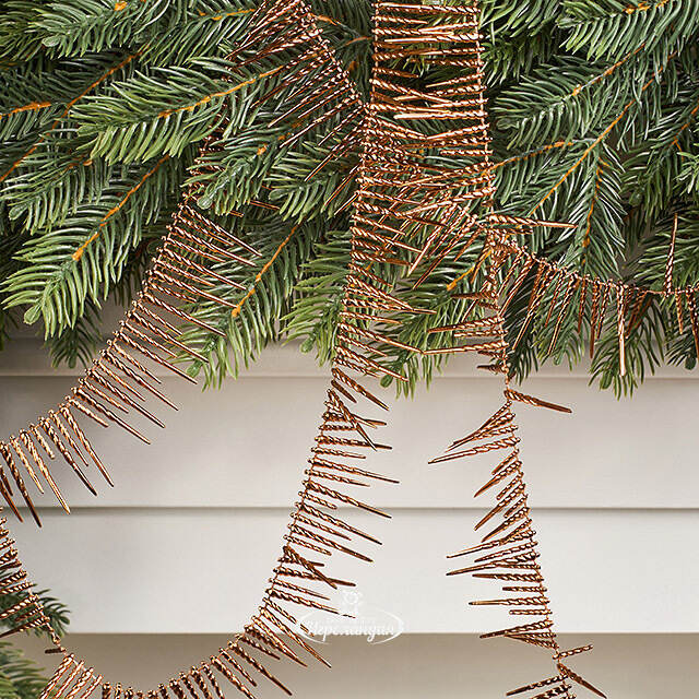 Бусы на елку Vintage Fringe - Braun 270 см, пластиковые Winter Deco