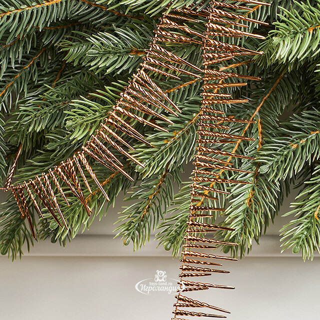 Бусы на елку Vintage Fringe - Braun 270 см, пластиковые Winter Deco