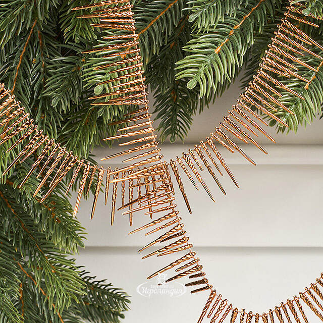 Бусы на елку Vintage Fringe - Braun 270 см, пластиковые Winter Deco