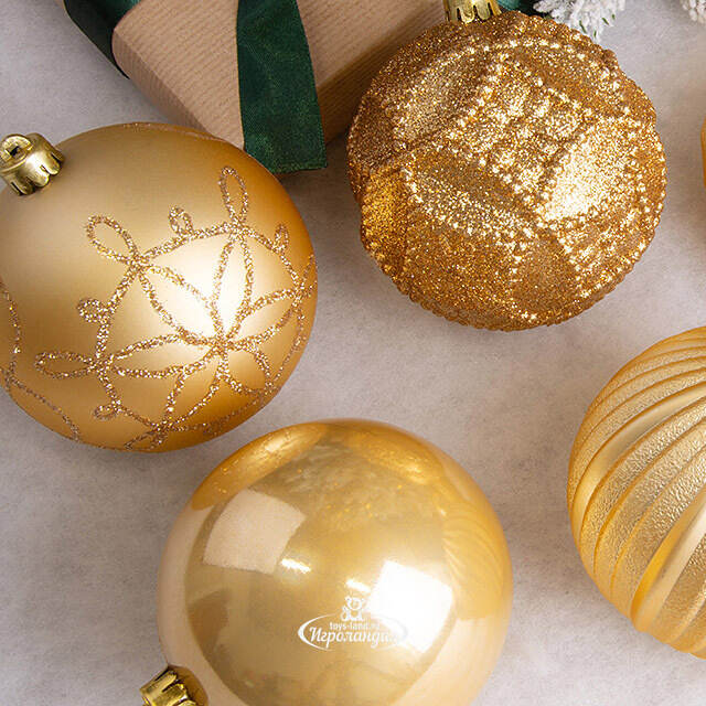 Елочные игрушки Chateau - Golden Luxor 10 см, 10 шт, пластик Winter Deco