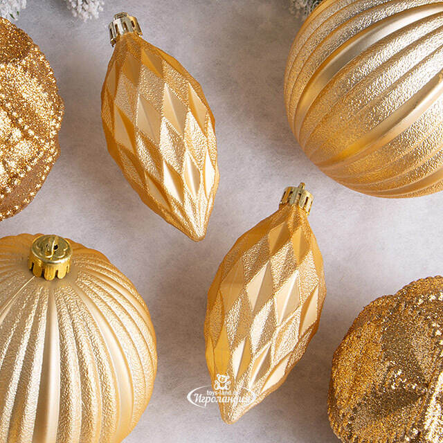 Елочные игрушки Chateau - Golden Luxor 10 см, 10 шт, пластик Winter Deco
