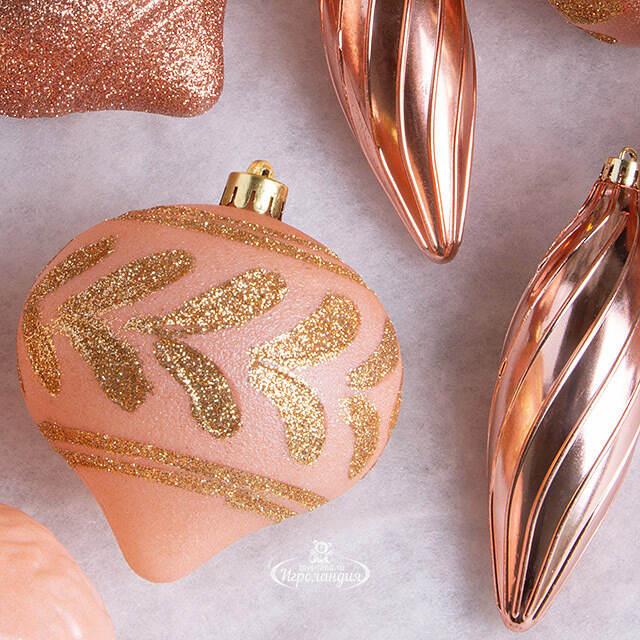 Елочные игрушки Chateau Collections - Pink Fleur 10 см, 10 шт, пластик Winter Deco