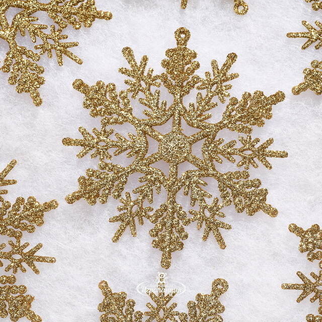 Елочная игрушка Снежинка - Symphony 10 см золотая, 12 шт Winter Deco