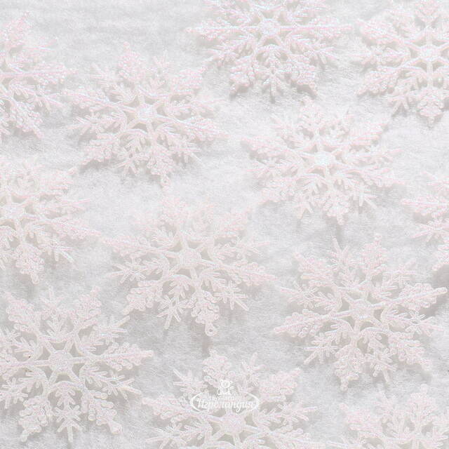 Елочная игрушка Снежинка Symphony 10 см перламутрово-белая, 12 шт Winter Deco