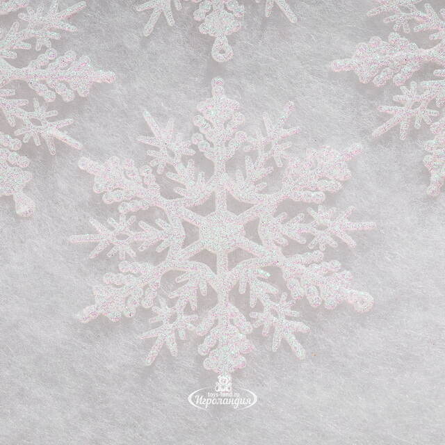 Елочная игрушка Снежинка Symphony 10 см перламутрово-белая, 12 шт Winter Deco