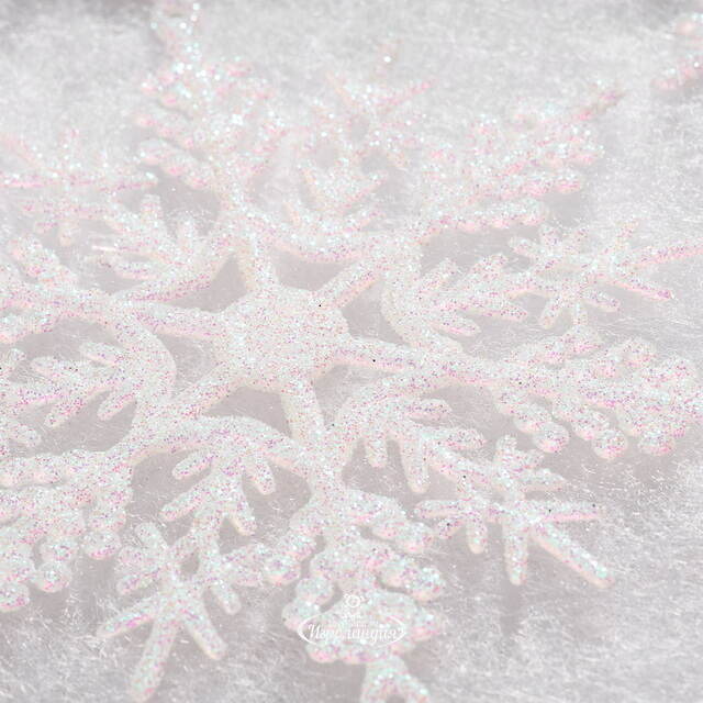 Елочная игрушка Снежинка Symphony 10 см перламутрово-белая, 12 шт Winter Deco