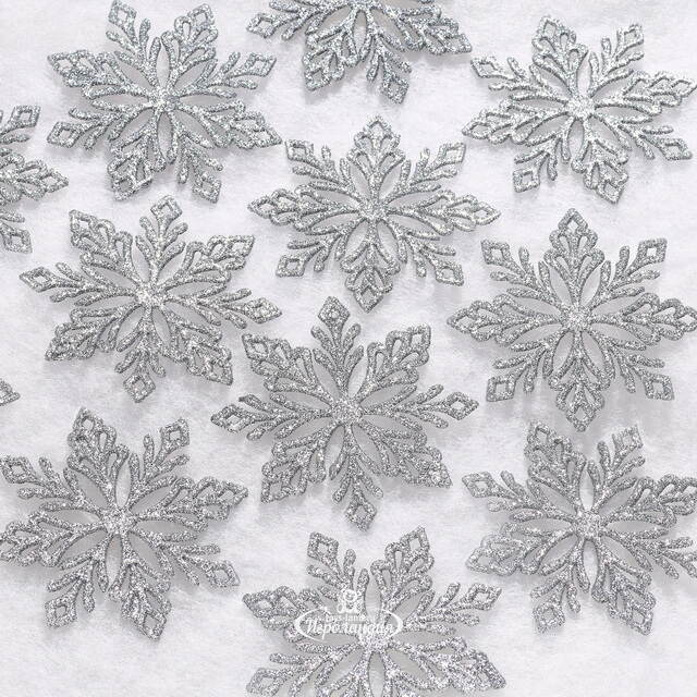 Елочная игрушка Снежинка - Silver Celebration 10 см, 12 шт Winter Deco
