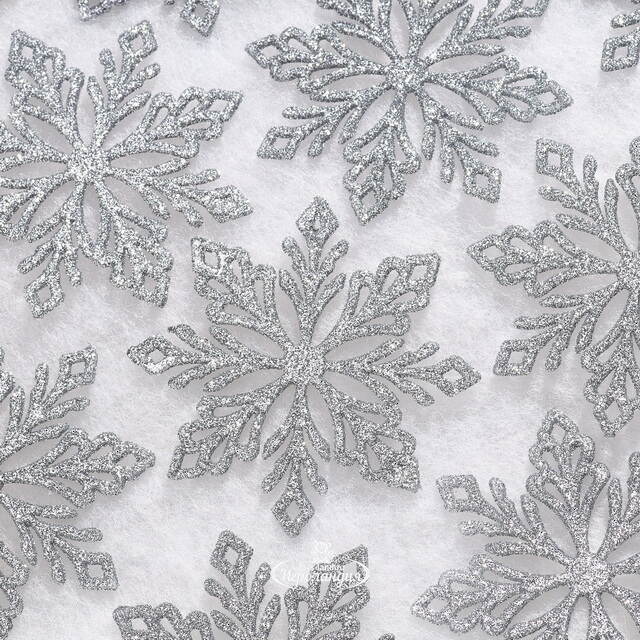 Елочная игрушка Снежинка - Silver Celebration 10 см, 12 шт Winter Deco