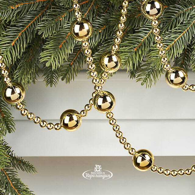 Бусы на елку Alverston - Gold 160 см, пластик Winter Deco