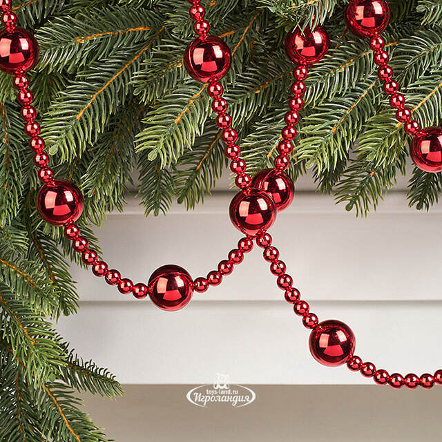 Бусы на елку Alverston - Red 160 см, пластик Winter Deco