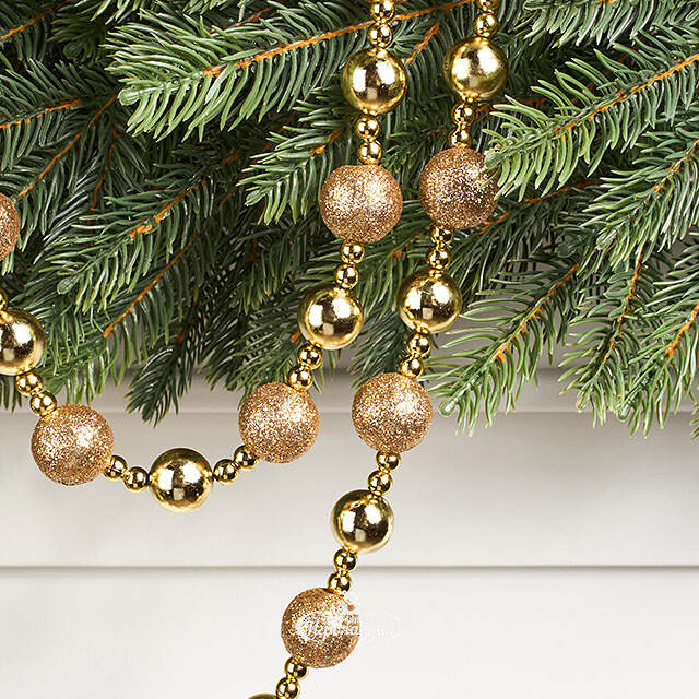 Бусы на елку Barnettby - Gold 2-2.5 см, 160 см, пластик Winter Deco
