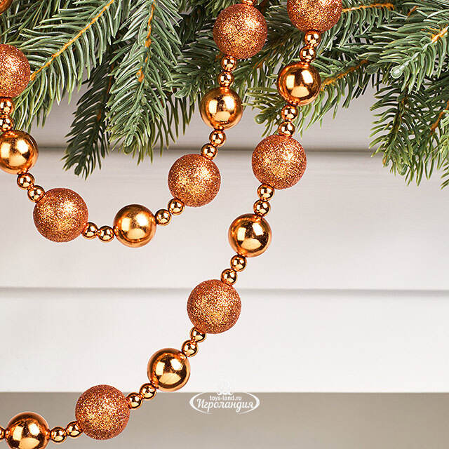 Бусы на елку Barnettby - Copper 2-2.5 см, 160 см, пластик Winter Deco