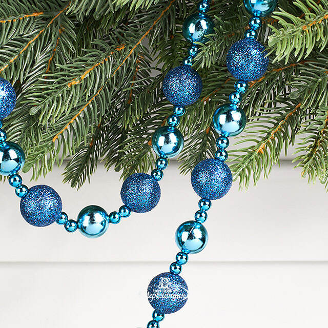 Бусы на елку Barnettby - Blue 2-2.5 см, 160 см, пластик Winter Deco