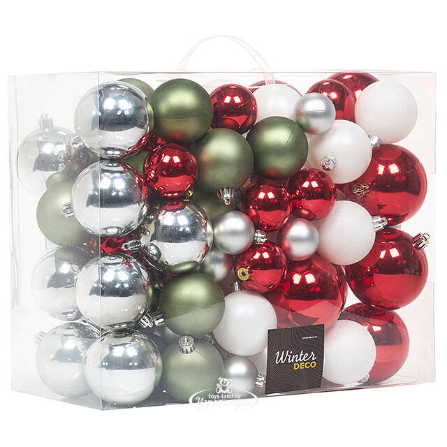 Большой набор елочных шаров Westbury - Новогодний Этюд 4-8 см, 100 шт, пластик Winter Deco