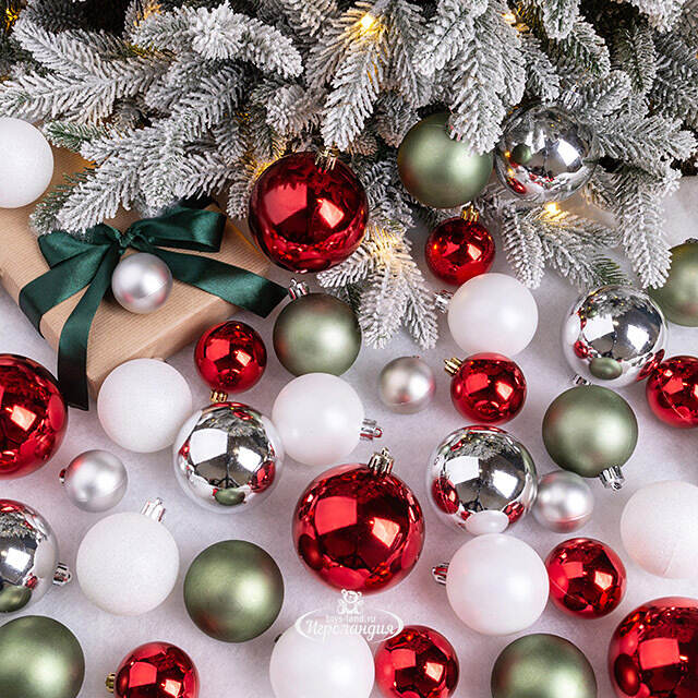 Большой набор елочных шаров Westbury - Новогодний Этюд 4-8 см, 100 шт, пластик Winter Deco