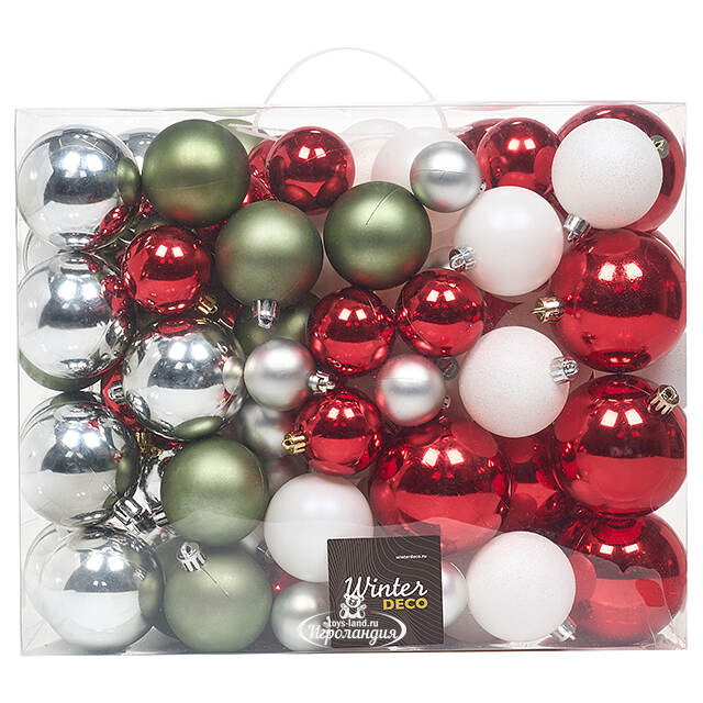 Большой набор елочных шаров Westbury - Новогодний Этюд 4-8 см, 100 шт, пластик Winter Deco