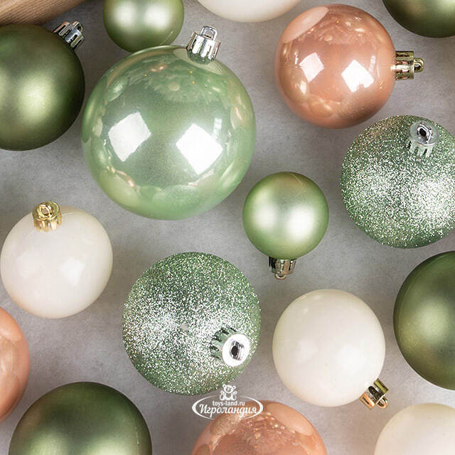 Большой набор елочных шаров Westbury - Розмариновый Букет 4-8 см, 100 шт, пластик Winter Deco