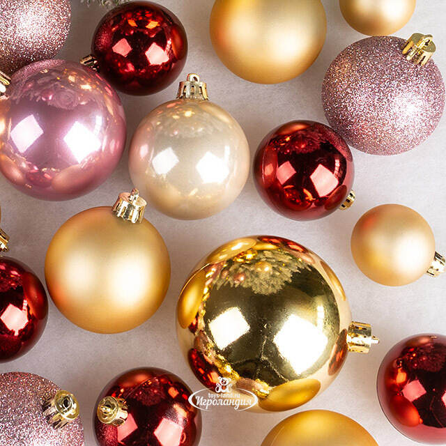 Большой набор елочных шаров Westbury - Королевский Сатин 4-8 см, 100 шт, пластик Winter Deco