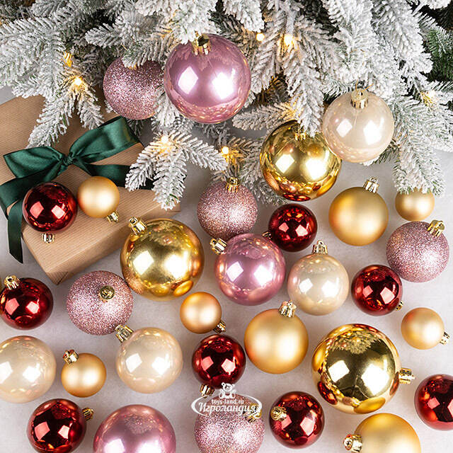 Большой набор елочных шаров Westbury - Королевский Сатин 4-8 см, 100 шт, пластик Winter Deco