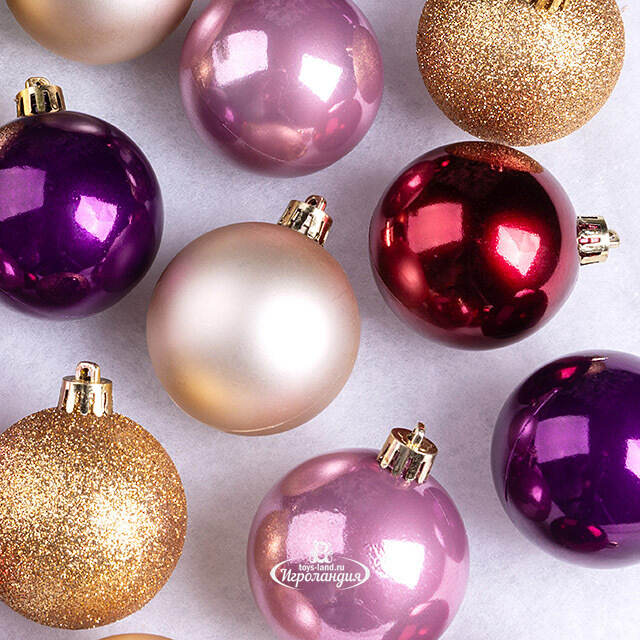 Елочные шары Gracy - Королевский Сатин 6 см, 30 шт, пластик Winter Deco