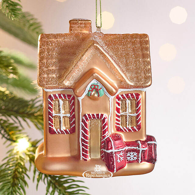 Елочная игрушка Домик - Frosted Manor 10 см, стекло Winter Deco