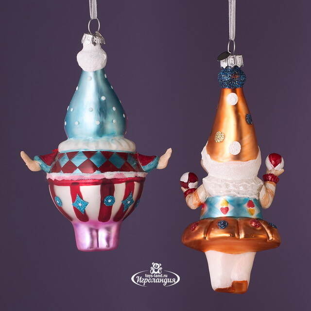 Елочные игрушки Клоуны Марсо - Circus Roncalli 17 см, 2 шт, стекло Winter Deco