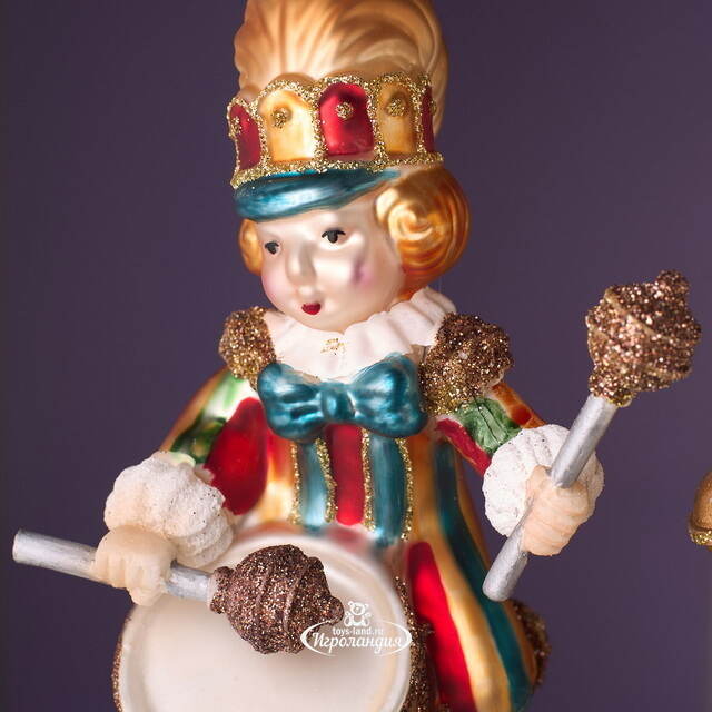 Стеклянные елочные игрушки Дуэт Барабанщиков - Circus Roncalli 10 см, 2 шт, стекло Winter Deco