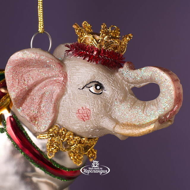 Елочные игрушки Лев и Слон - Circus Roncalli 12 см, 2 шт, стекло Winter Deco