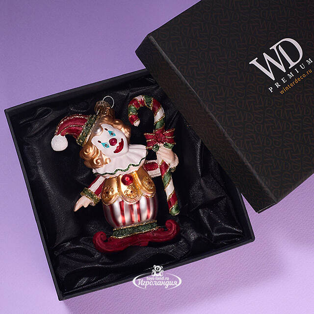 Елочная игрушка Клоун Нук - Circus Roncalli 12 см, стекло Winter Deco