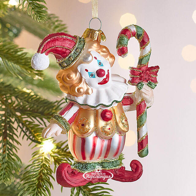 Елочная игрушка Клоун Нук - Circus Roncalli 12 см, стекло Winter Deco