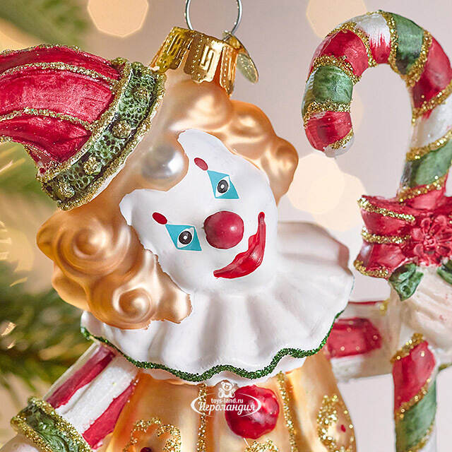 Елочная игрушка Клоун Нук - Circus Roncalli 12 см, стекло Winter Deco