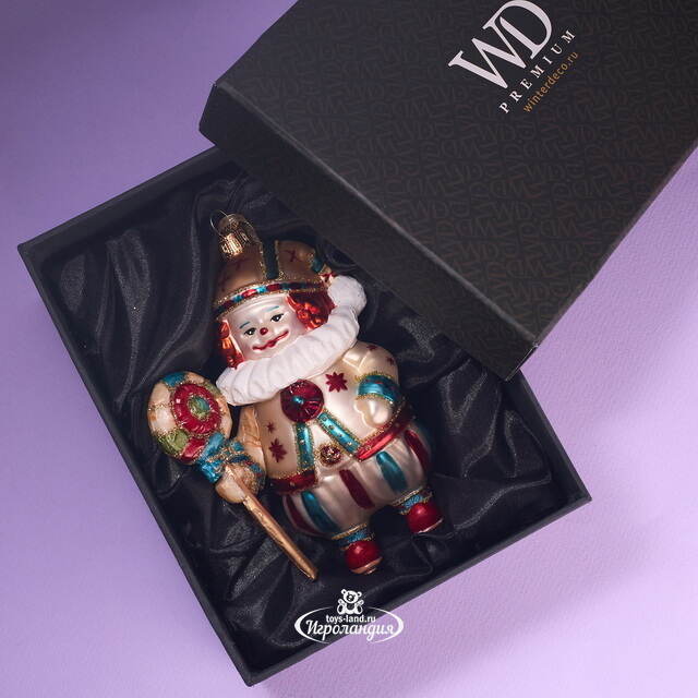 Елочная игрушка Клоун с Леденцом - Circus Roncalli 12 см, стекло Winter Deco
