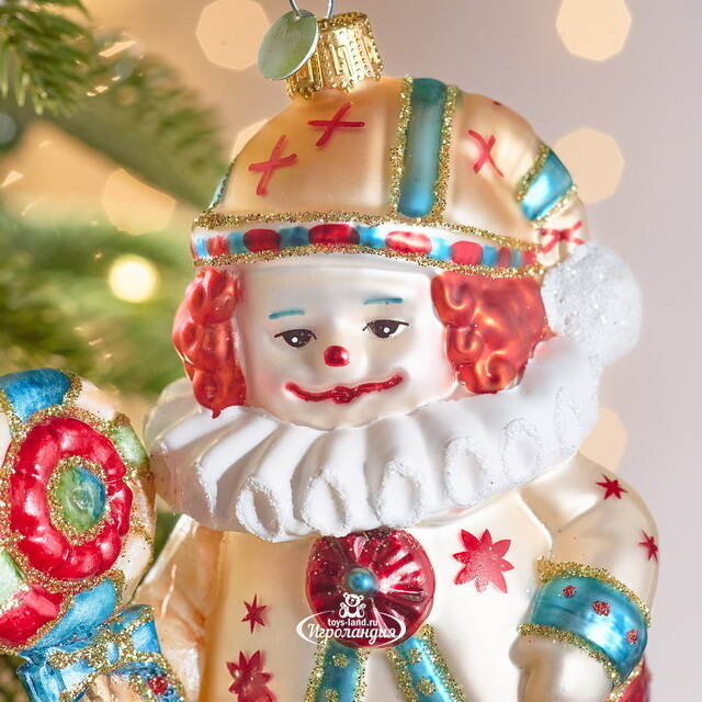 Елочная игрушка Клоун с Леденцом - Circus Roncalli 12 см, стекло Winter Deco