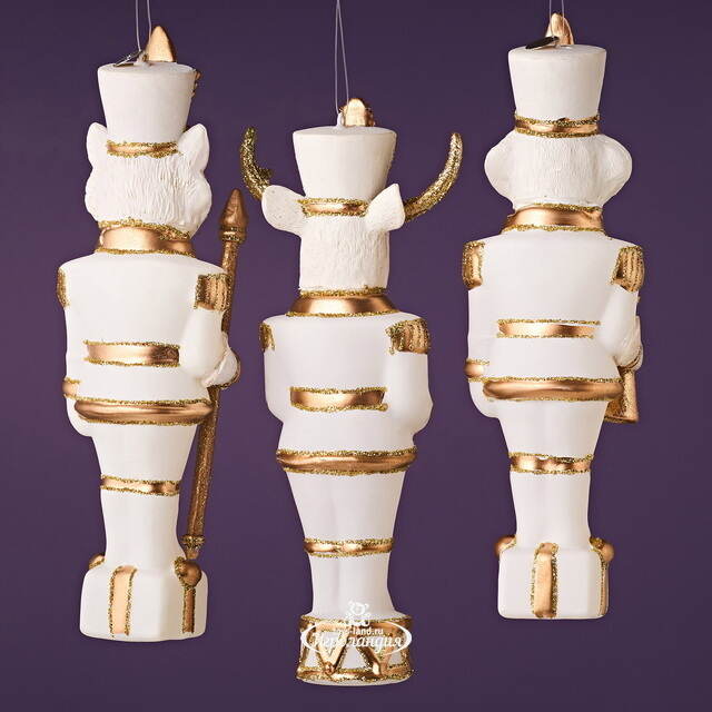 Елочные игрушки Звери Щелкунчики 18 см, 3 шт, стекло Winter Deco