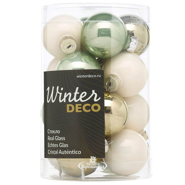 Елочные шары Herbal Tea 3.5 см, 16 шт, стекло Winter Deco