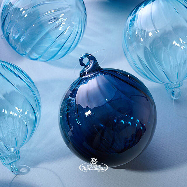 Елочные шары Fiume-Veneto: Night Blue 8 см, 11 шт, подарочная коробка, стекло, уцененные Winter Deco