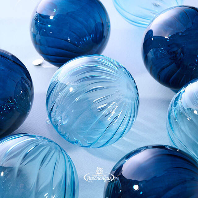 Елочные шары Fiume-Veneto: Night Blue 8 см, 11 шт, подарочная коробка, стекло, уцененные Winter Deco