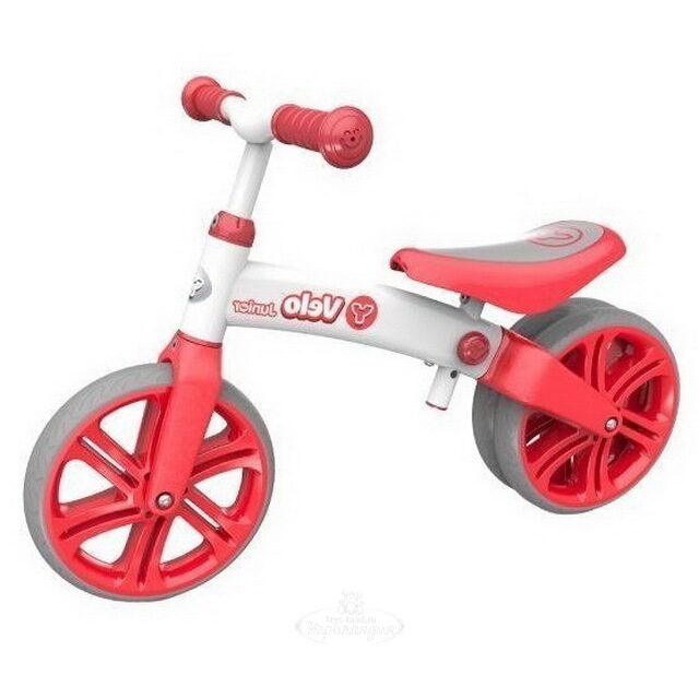 Беговел для малышей Yvolution Velo Junior, колеса 9", бело-красный YVolution