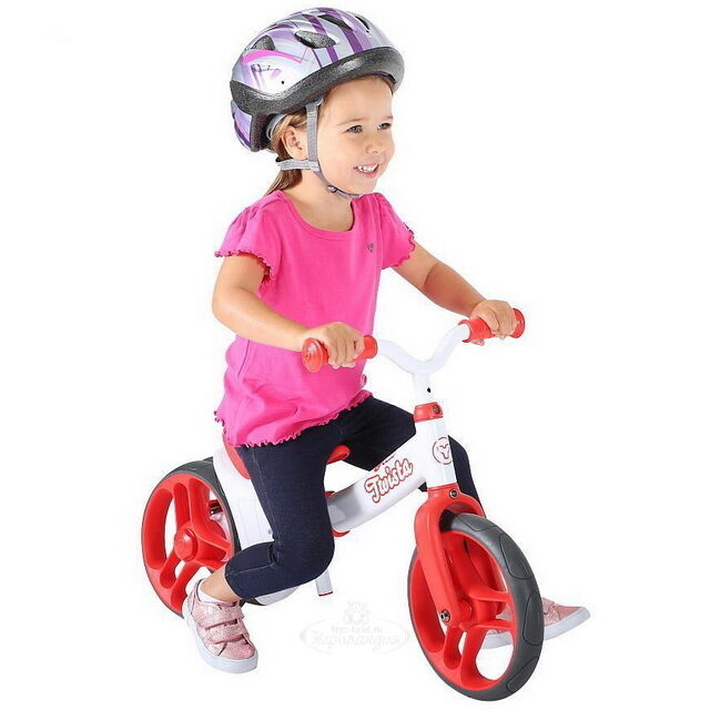 Беговел для малышей Yvolution Velo Junior, колеса 9", бело-красный YVolution