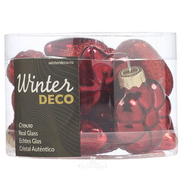 Елочные игрушки Гранатовый Коктейль, 12 шт, стекло Winter Deco