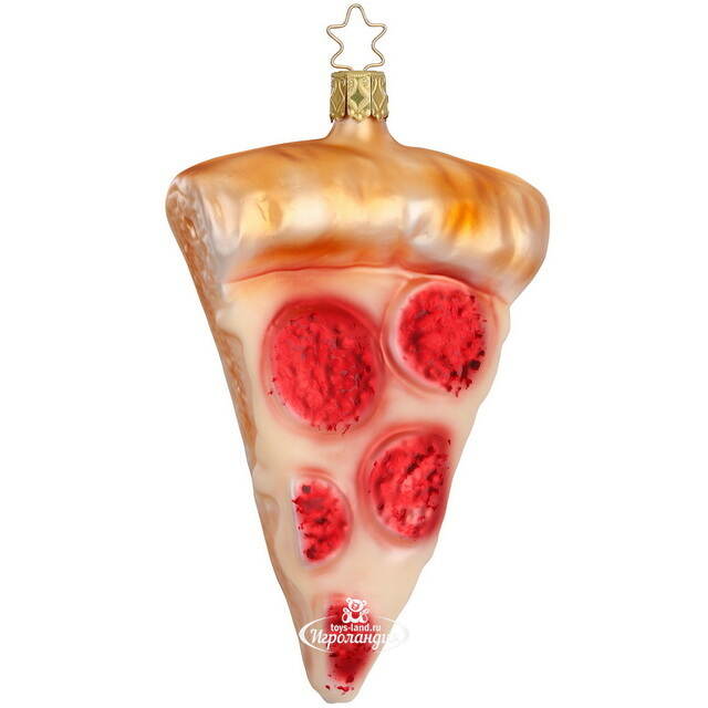 Стеклянная елочная игрушка Pizza Salami 13 см Inge Glas