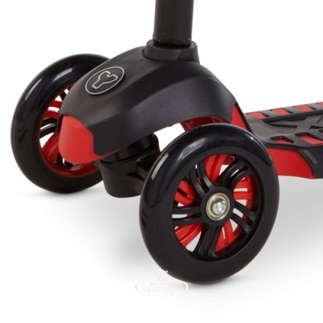 Трехколесный самокат Yvolution Glider XL Deluxe черно-красный YVolution
