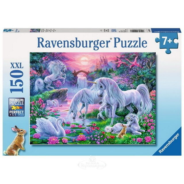 Пазл Единороги в лучах заката, 150 элементов XXL Ravensburger