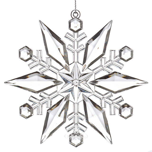 Елочная игрушка Снежинка - Savolle Crystal 12 см, подвеска Koopman