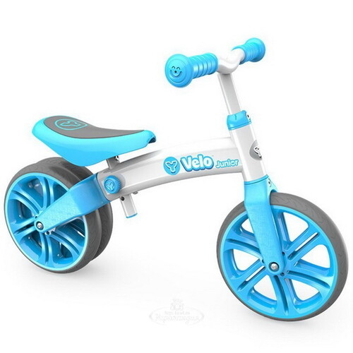 Беговел для малышей Yvolution Velo Junior, колеса 9", бело-голубой YVolution